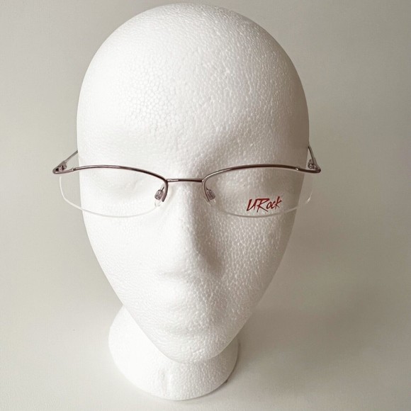 UROCK Eyeglasses Frame U721 Rose 52-18-135 Semi Rimless Display Model - Picture 1 of 12